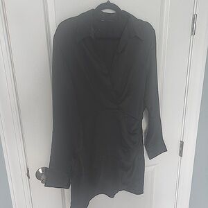 Black Zara long sleeve mini dress